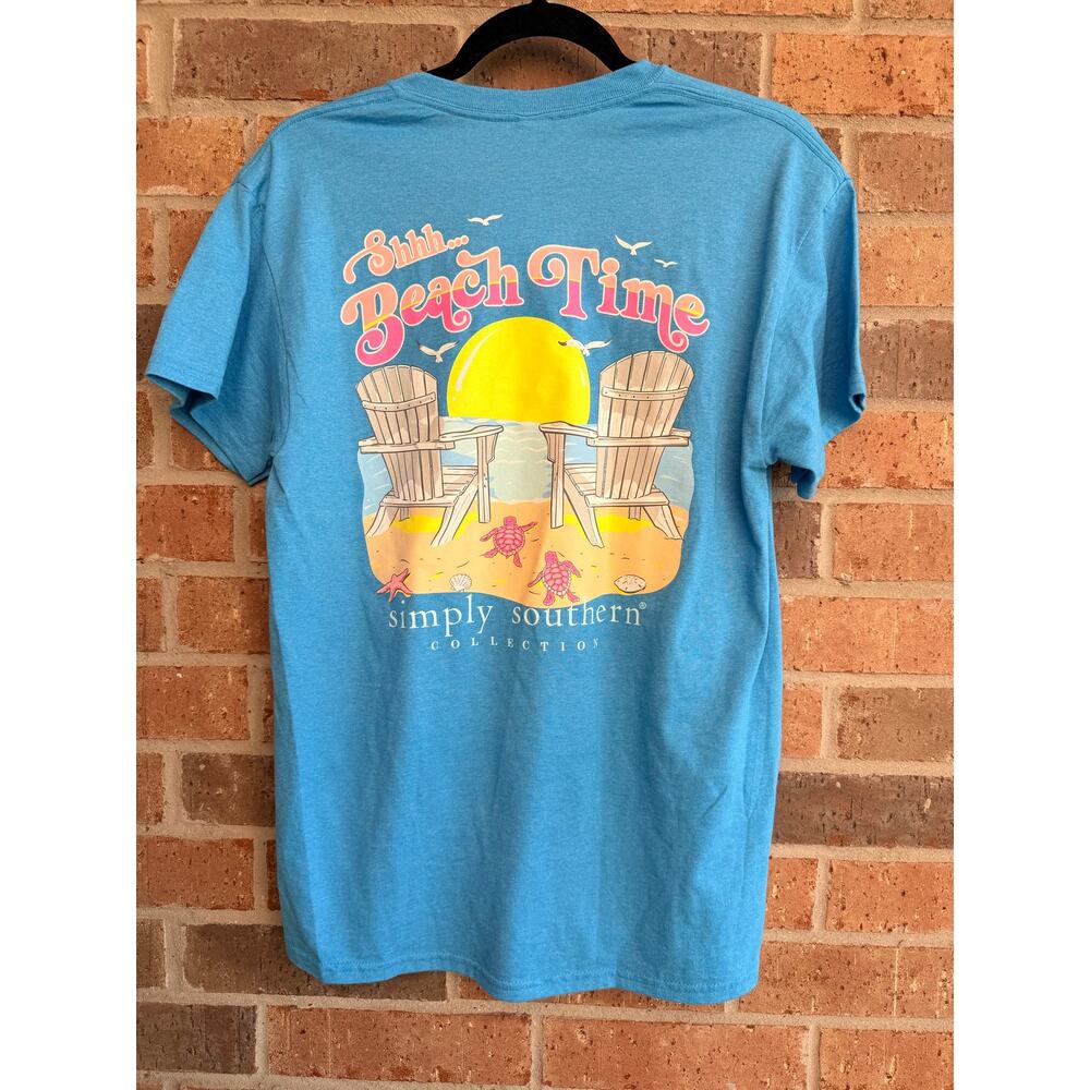 Simply Southern Beach Time Blue Graphic TEE Size M NWT - Picture 2 of 3